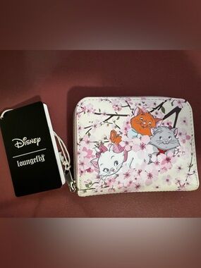 Loungefly Disney The Aristocats Kittens Cherry Blossom Mini Zipper Wallet - NWT